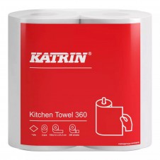Papírové kuchyňské utěrky Katrin, 1vrstvé, bílé, 2 role/balení, 6 balení/karton