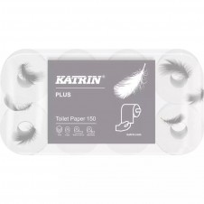 Toaletní papír Katrin Plus, 4vrstvý, celulóza, 150 útržků, 8 rolí/balelní