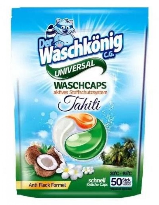 Kapsle na praní WASCHKONIG Triocaps Tahiti Universal 50ks