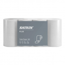Toaletní papír Katrin Plus, 2vrstvý, celulóza, 156 útržků, 56 rolí/karton